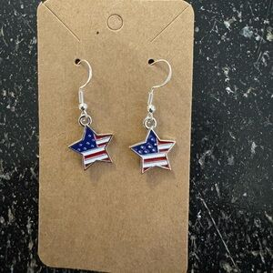 American flag star earrings